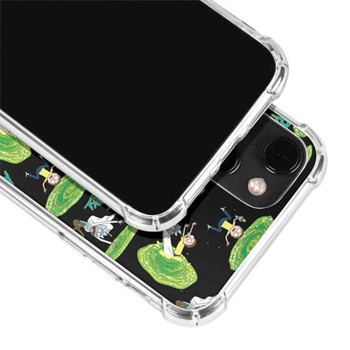 Adult Swim Rick and Morty Portal Pattern iPhone 14 Clear Case